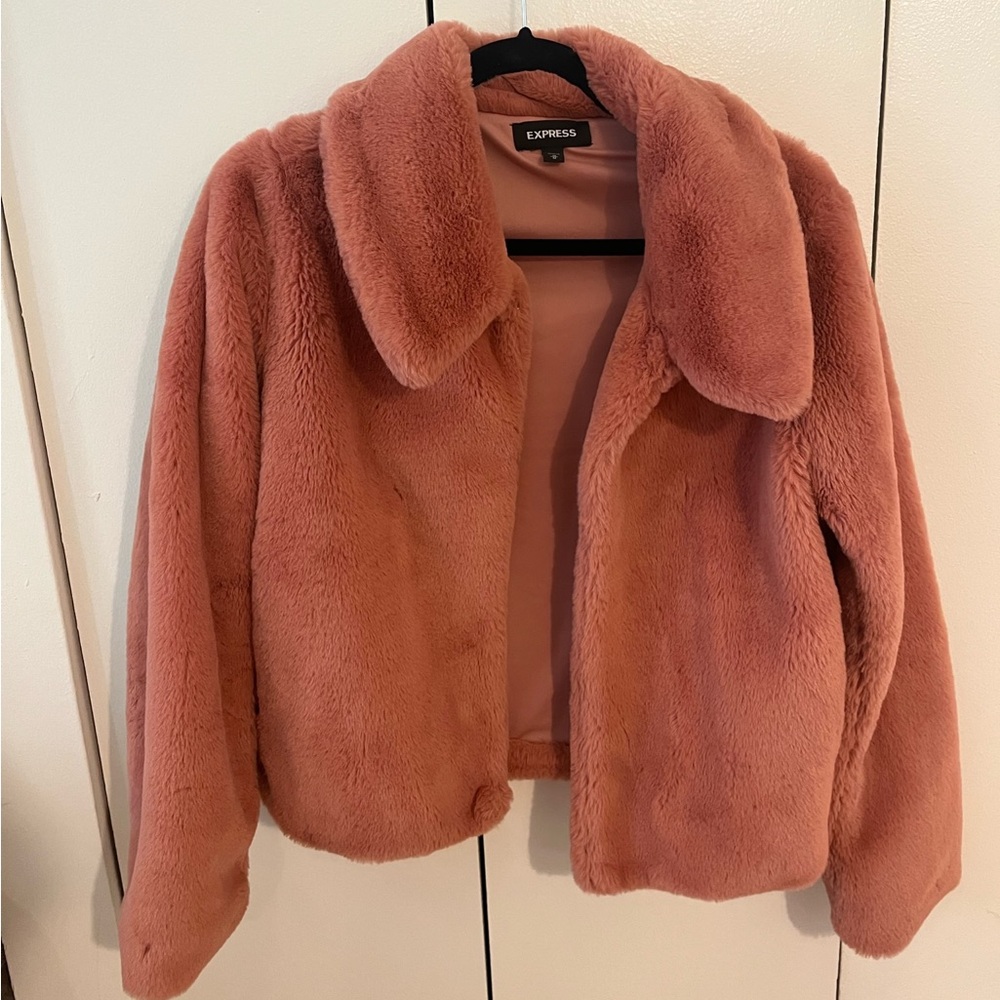 Faux Fur Coral Jacket | Express